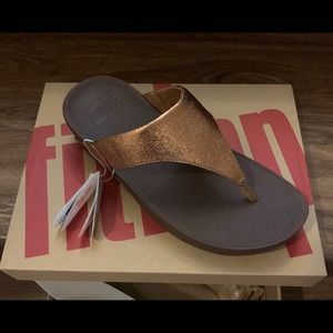 FitFlop Womens Lulu Molten Metal Thong Sandals